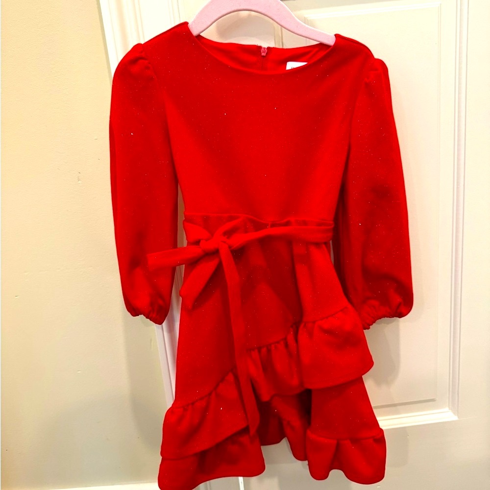NWOT - Little Angels Red Sparkle Ruffle Dress - Size 2T